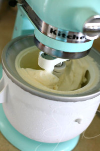 Ice Cream Maker Attachment in Use