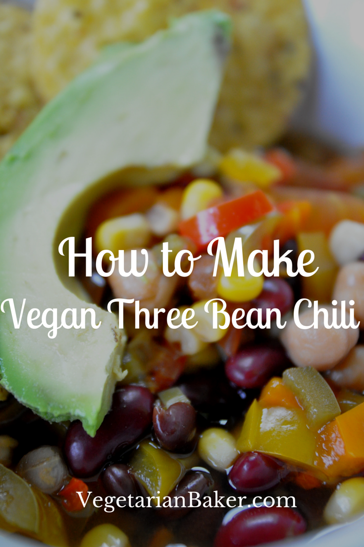 How To Make Vegan Three Bean Chili | TheVegetarianBaker