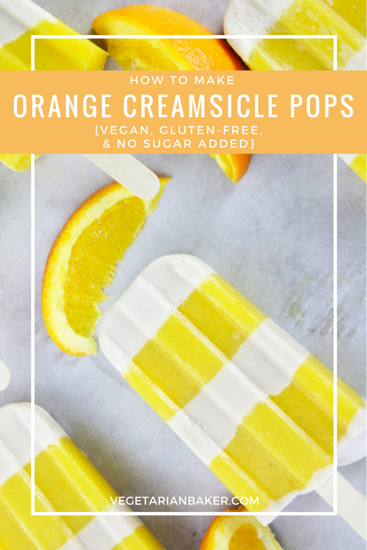 Orange Creamsicle Pops {vegan, gluten-free, & no sugar added} | Only 4 Ingredients