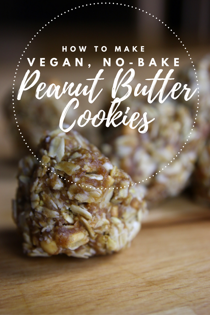 How To Make Vegan, No Bake Peanut Butter Cookies - Vegetarian Baker